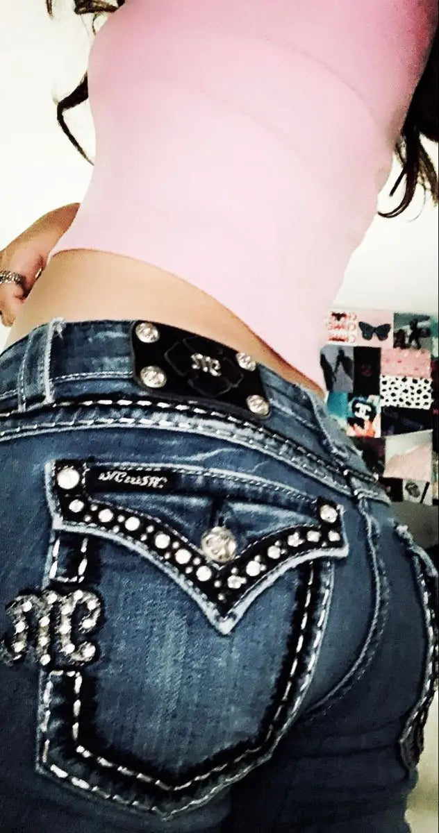 Blugi pentru femei cu broderie cu diamante în stil gotic, blugi vintage cu talie joasă și evazați, pantaloni largi din denim retro Y2k pentru femei, pantaloni streetwear înalți