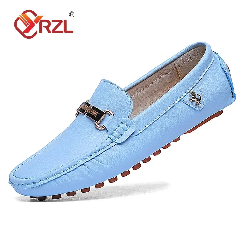 Zapatos de hombre en cuero PU hecho a mano | Mocasines sin cordones, mocasines y flats cómodos para conducir