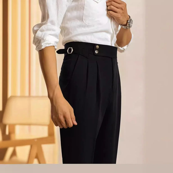 Pantalones casuales versátiles de estilo coreano para hombres, corte recto, ajuste holgado, pantalones de traje modernos