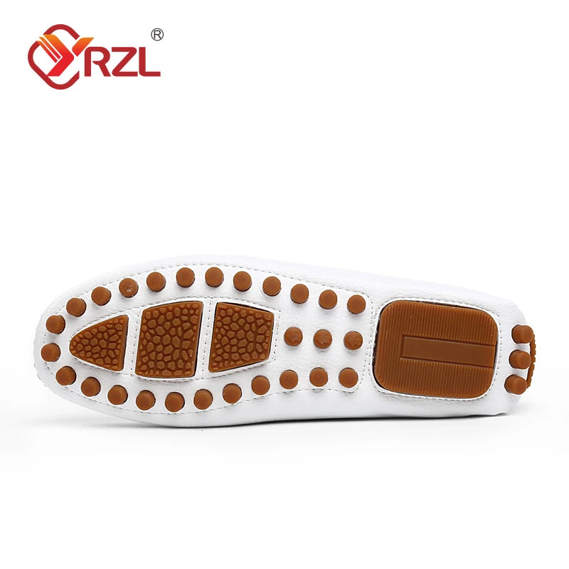 Zapatos de hombre en cuero PU hecho a mano | Mocasines sin cordones, mocasines y flats cómodos para conducir