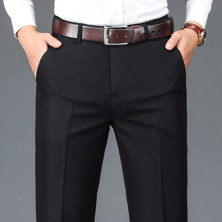 pantaloni clasici drepți pentru bărbați pentru uz de afaceri pantaloni uni formali pentru birou pantaloni mari mărime plus