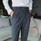 Pantalones de traje para hombre cintura alta pantalones rectos de negocios estilo coreano pantalones formales elegantes
