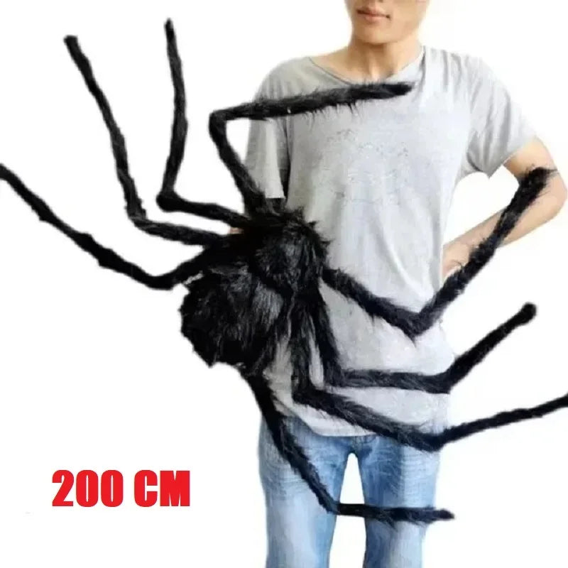 Halloween Stor Plysedderkop | Skræmmende Dekoration 30–200 cm til Hjem & Fest