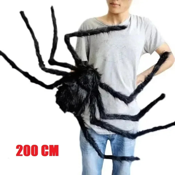Halloween Stor Plysedderkop | Skræmmende Dekoration 30–200 cm til Hjem & Fest