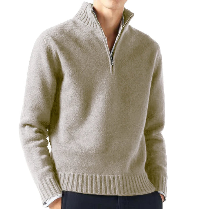 Suéter de cuello alto de otoño para hombre, jersey de punto, pulóver liso de manga larga, chaqueta casual cálida para hombre