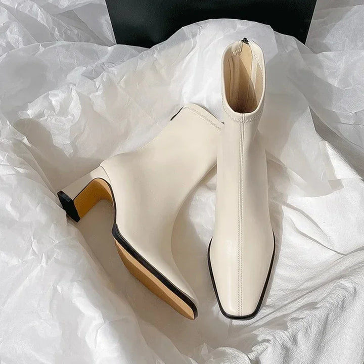 Ankelstøvler Dame Vintage | Firkantet Tå Tyk Hæl Varm Vinter