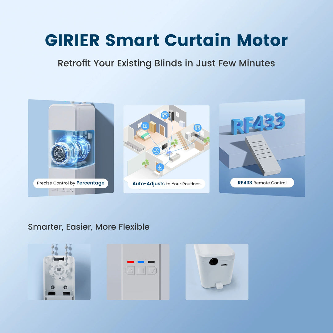 Intelligent gardinmotor, applikation og stemmestyring til persienner med nem installation