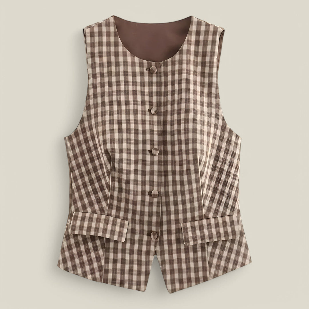 Clea 2-osainen setti ruudullisella minihameella | Kevyt ja feminiininen preppy-chic tyyli