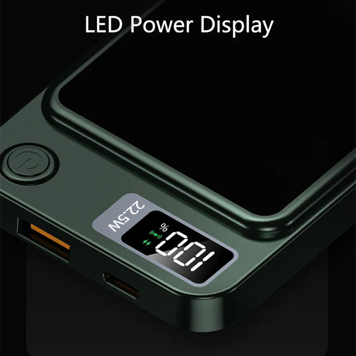 Liboer magneettinen langaton ulkoinen akku 50000mAh | nopea lataus 22,5W | LED-näyttö