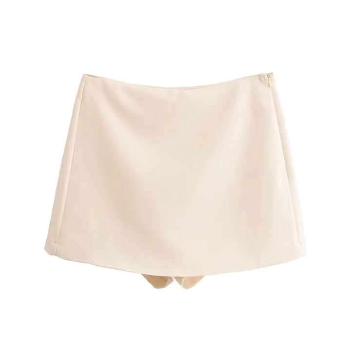 Nye forår damă skort uni modă casual mini pantaloni scurți fustă cu fermoar lateral talie înaltă streetwear