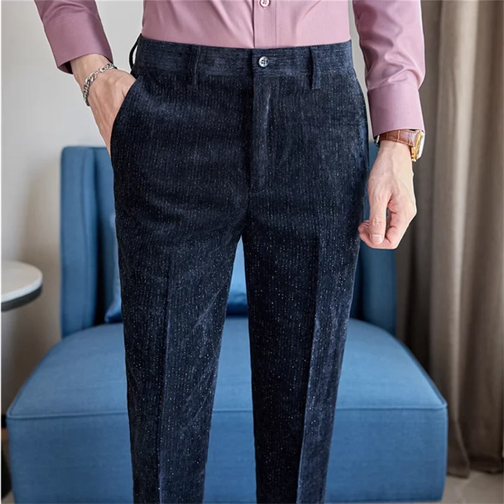 Noi pantaloni din catifea pentru bărbați toamnă și iarnă, croială slim fit, modă, afaceri, nuntă, pantaloni de petrecere