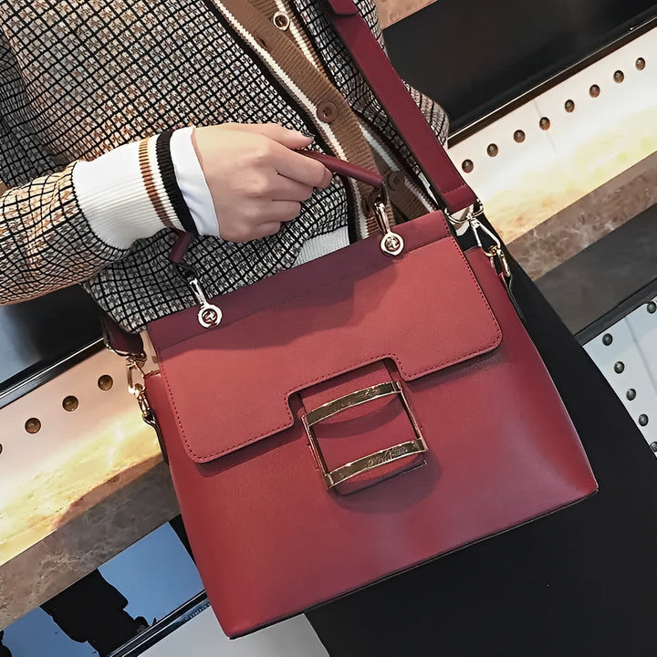 Elegantti käsilaukku | Kaksivärinen ilme | Koristeellinen solki