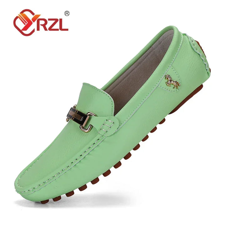 Zapatos de hombre en cuero PU hecho a mano | Mocasines sin cordones, mocasines y flats cómodos para conducir
