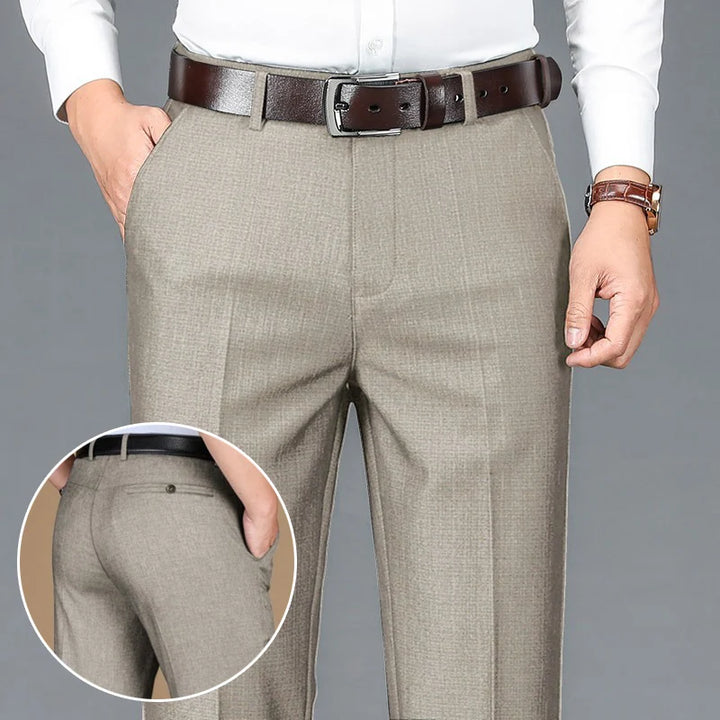 pantaloni clasici drepți pentru bărbați pentru uz de afaceri pantaloni uni formali pentru birou pantaloni mari mărime plus