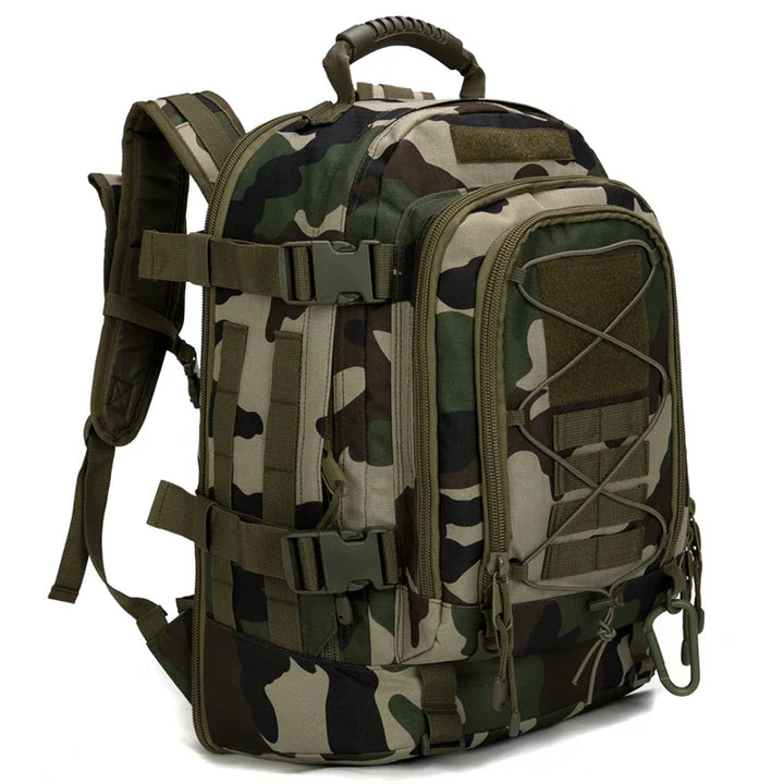 Robusta mochila táctica de 65L | Impermeable para senderismo, camping, caza y supervivencia