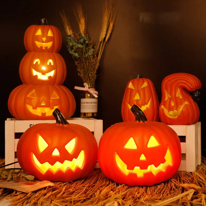 SpookyGlow LED-estables de calabazas de Halloween, decoración luminosa festiva