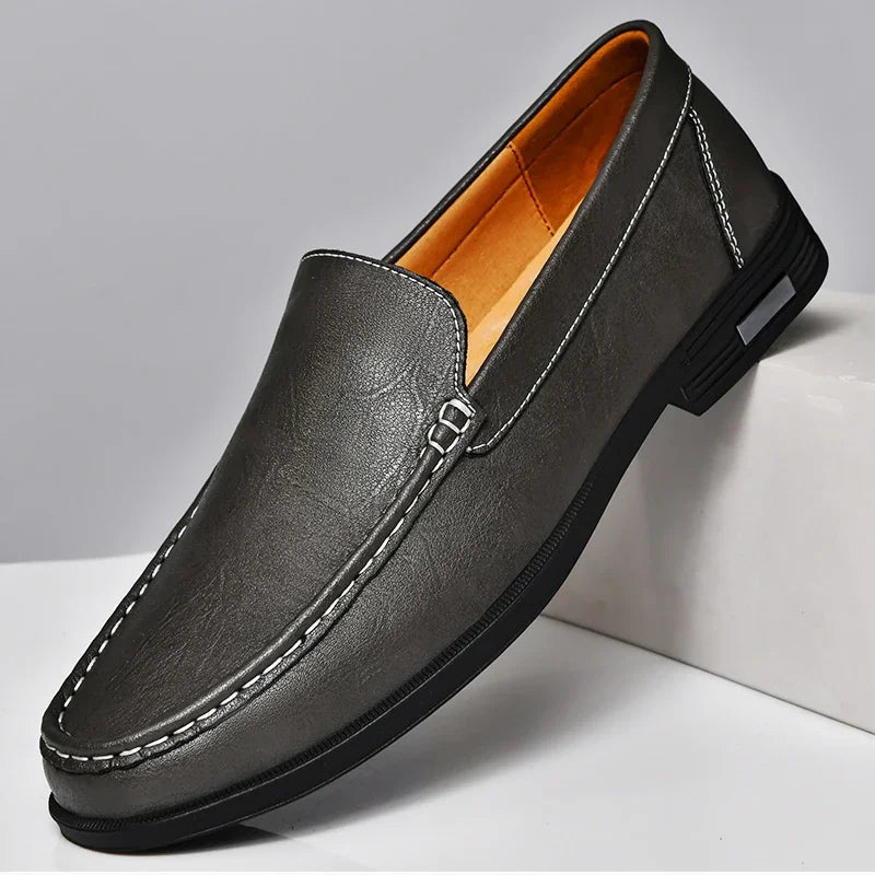 Mocasines sin cordones de cuero genuino para hombre | Zapatos formales, boda y oficina, mocasines cómodos