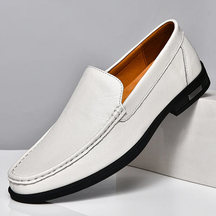 Mocasines sin cordones de cuero genuino para hombre | Zapatos formales, boda y oficina, mocasines cómodos