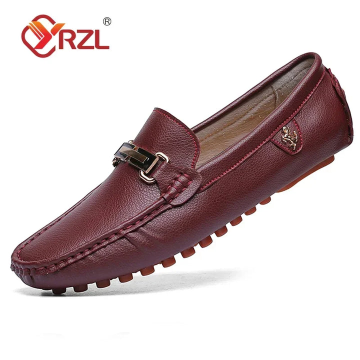 Zapatos de hombre en cuero PU hecho a mano | Mocasines sin cordones, mocasines y flats cómodos para conducir