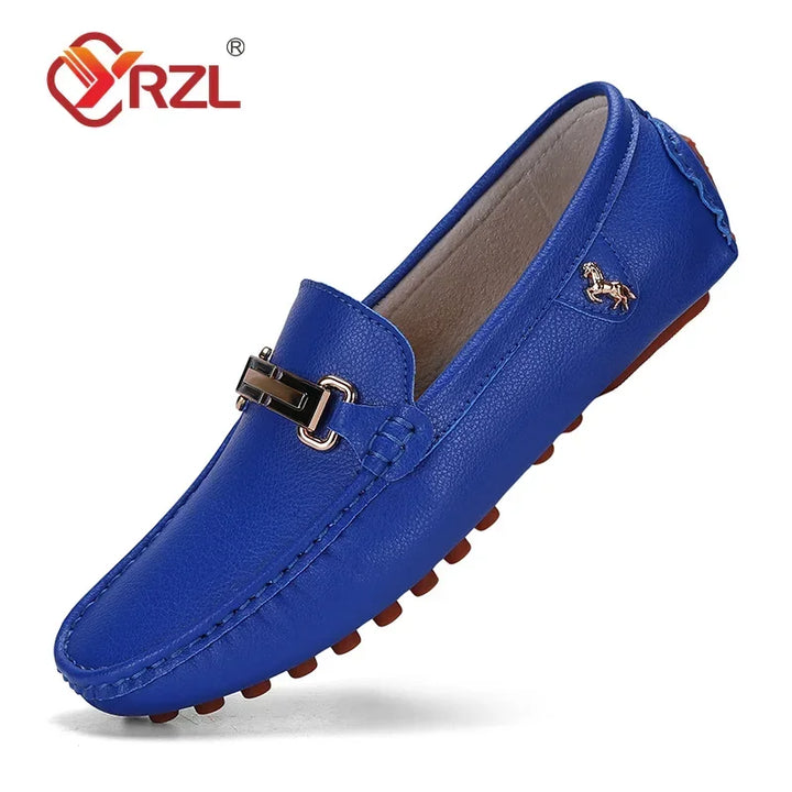 Zapatos de hombre en cuero PU hecho a mano | Mocasines sin cordones, mocasines y flats cómodos para conducir