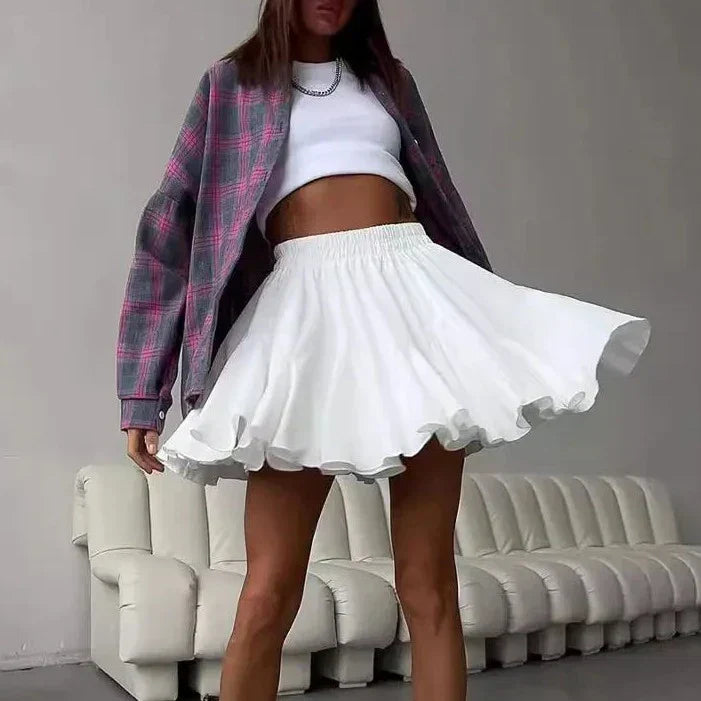 Short skirt for women with built-in shorts and sporty cut