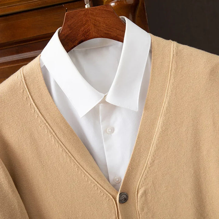 Suéter cárdigan para hombre | Cuello en V clásico de negocios casual otoño invierno