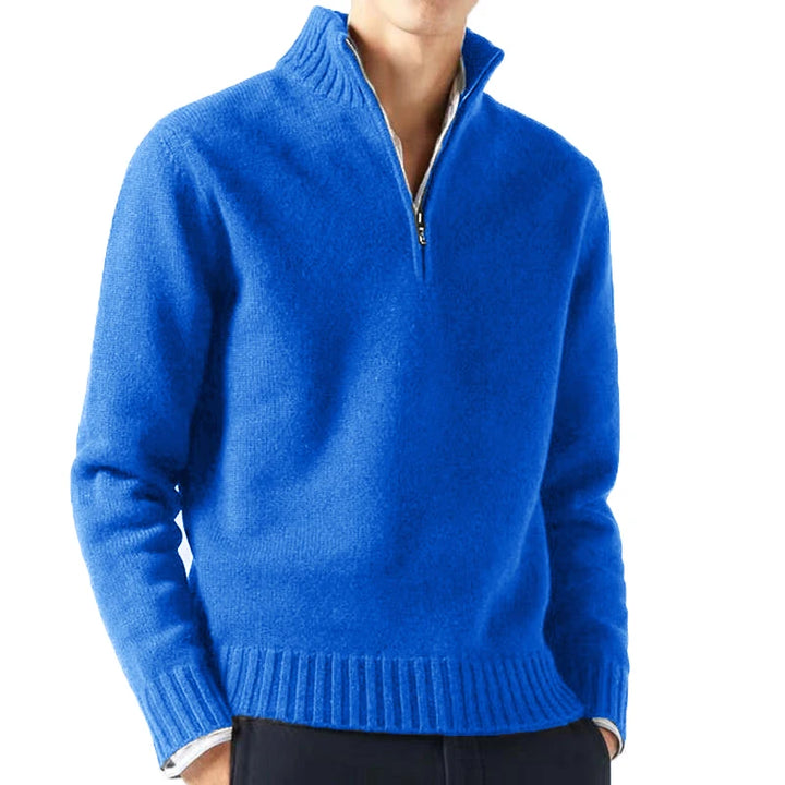 Suéter de cuello alto de otoño para hombre, jersey de punto, pulóver liso de manga larga, chaqueta casual cálida para hombre