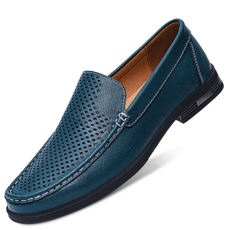 Mocasines sin cordones de cuero genuino para hombre | Zapatos formales, boda y oficina, mocasines cómodos