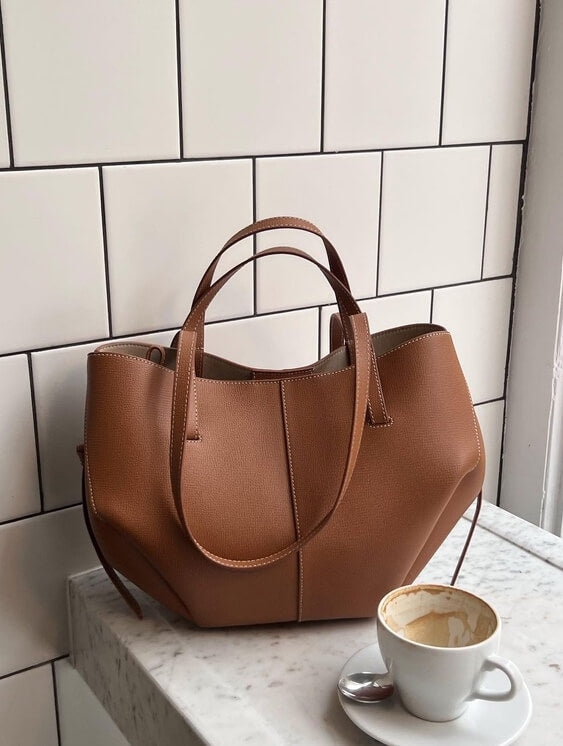 Bolsa Tote Vintage para mulheres | Bolsa de ombro em couro com design atemporal e espaçoso
