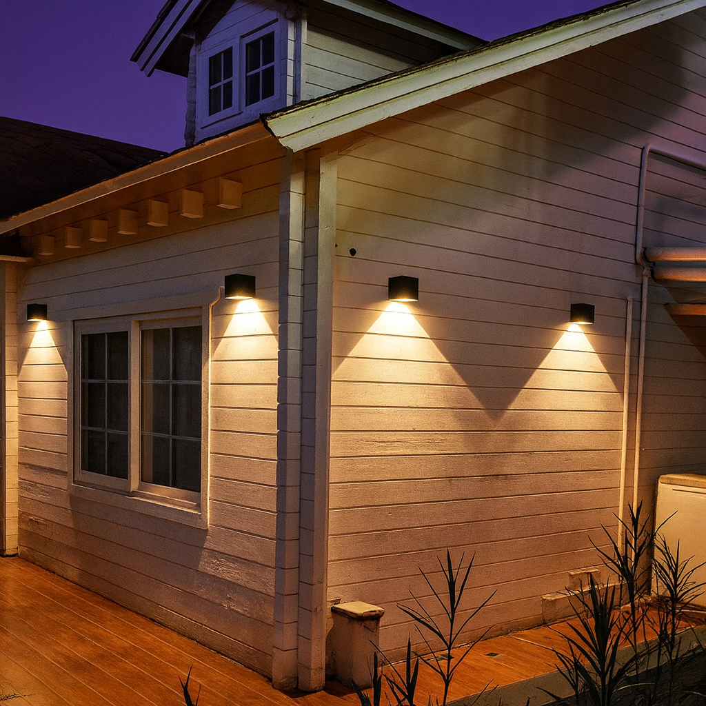 Black IP65 outdoor solar wall lamp