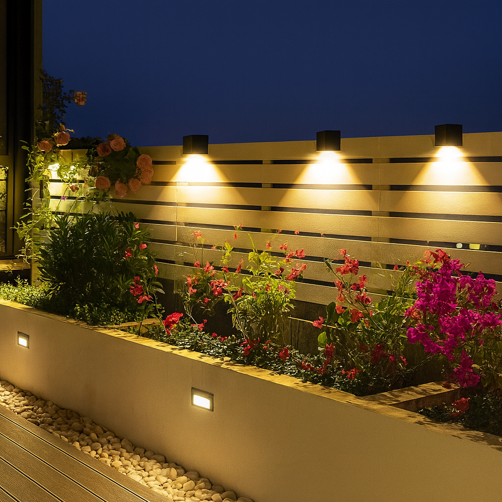 Black IP65 outdoor solar wall lamp