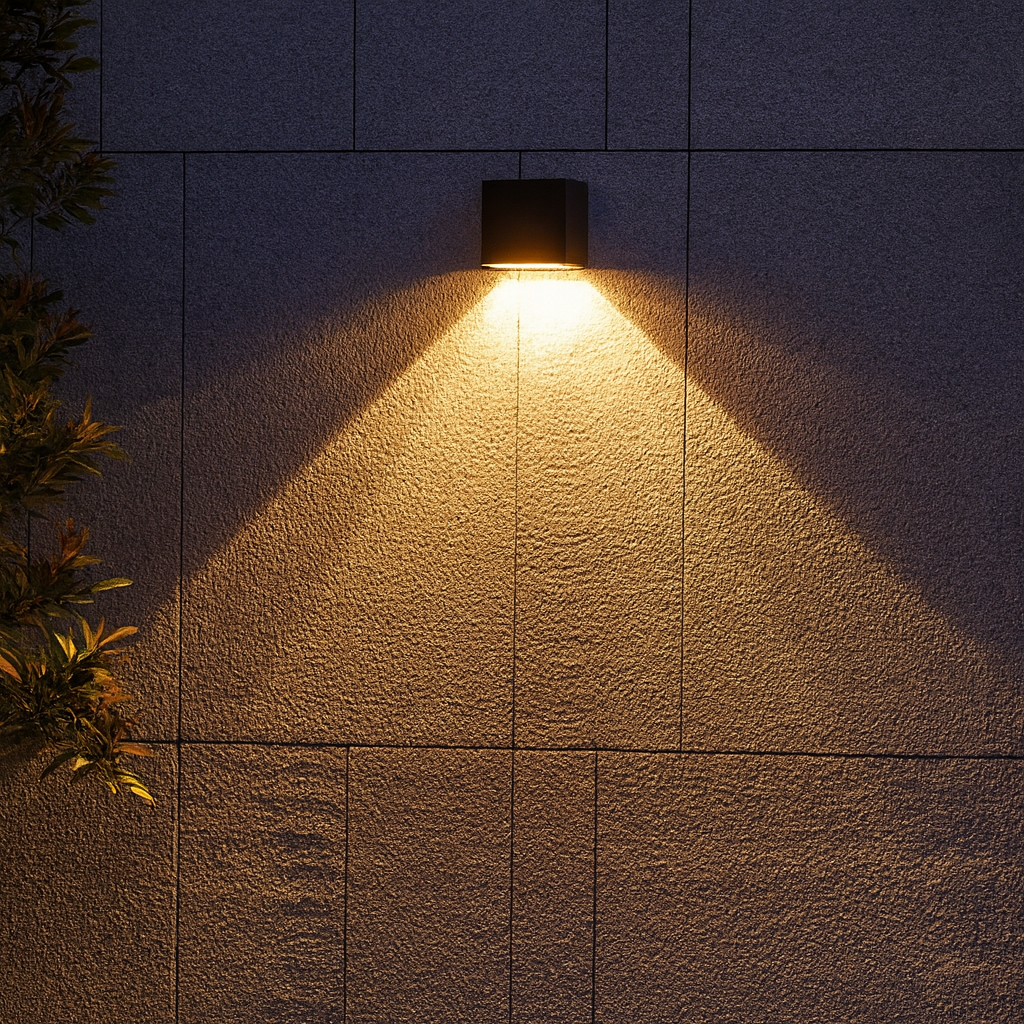 Black IP65 outdoor solar wall lamp