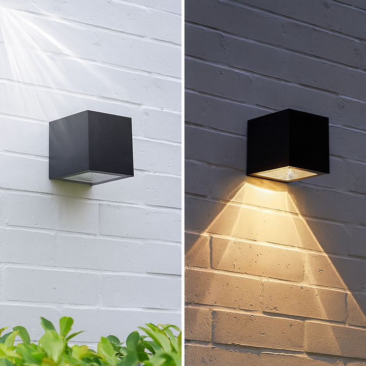 Black IP65 outdoor solar wall lamp