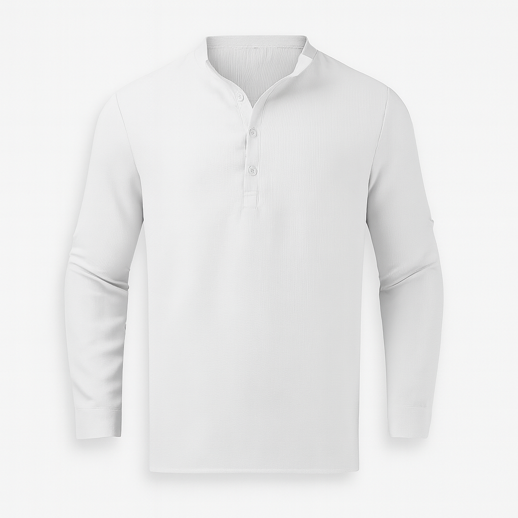White Men's Long Sleeve Shirt