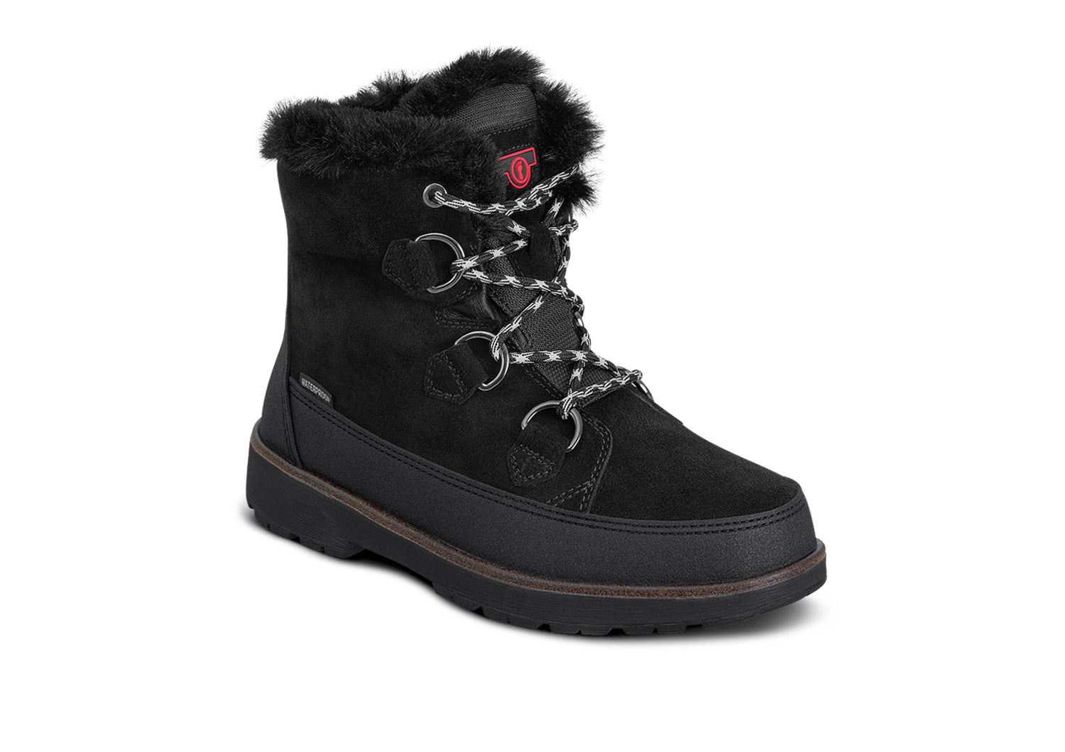 Waterproof winter boots for men in black suede with warm lining