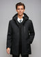 Kurtka zimowa męska z kapturem ocieplana | Długa, poliestrowa, wytrzymała