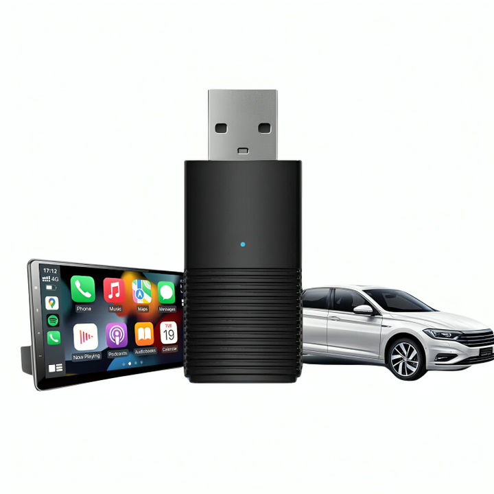 Langaton CarPlay-sovitin, yhteensopiva Applen ja Androidin kanssa | välitön plug & play -yhteys