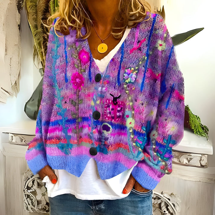 INÈS | Farverig & elegant cardigan til kvinder | Komfort & stil