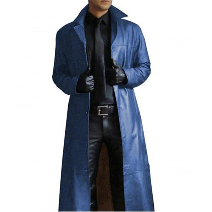 Tijn Herre Læder Trenchcoat | Langt Slankt Silhuet - Robust & Elegant Jakke