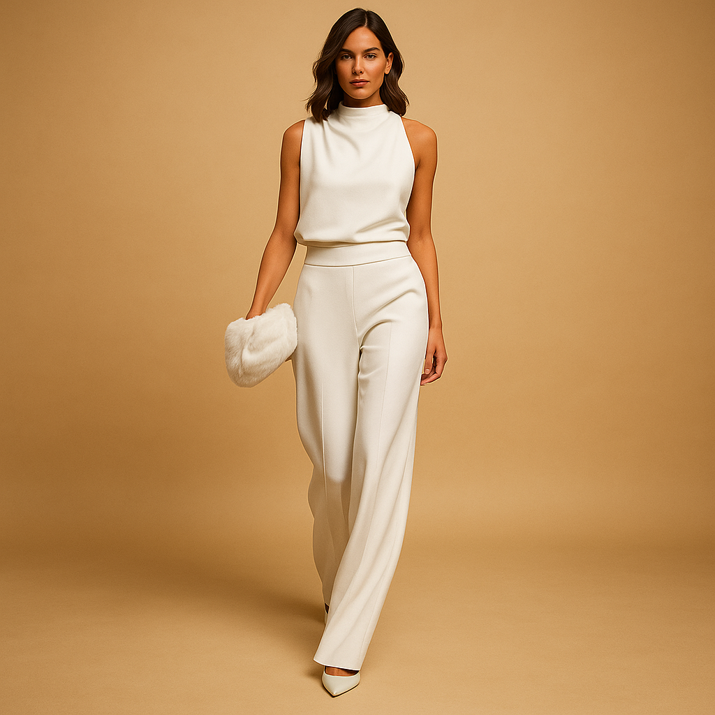 Valentina | Mono Elegante Sin Mangas con Pierna Ancha para Mujer 5
