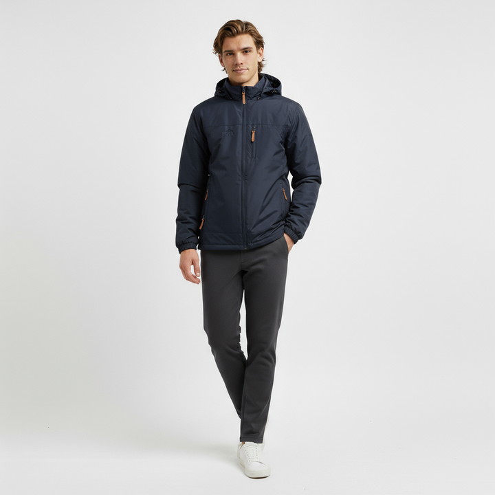 Kurtka outdoorowa męska z kapturem lekka | Wodoodporna kurtka rekreacyjna