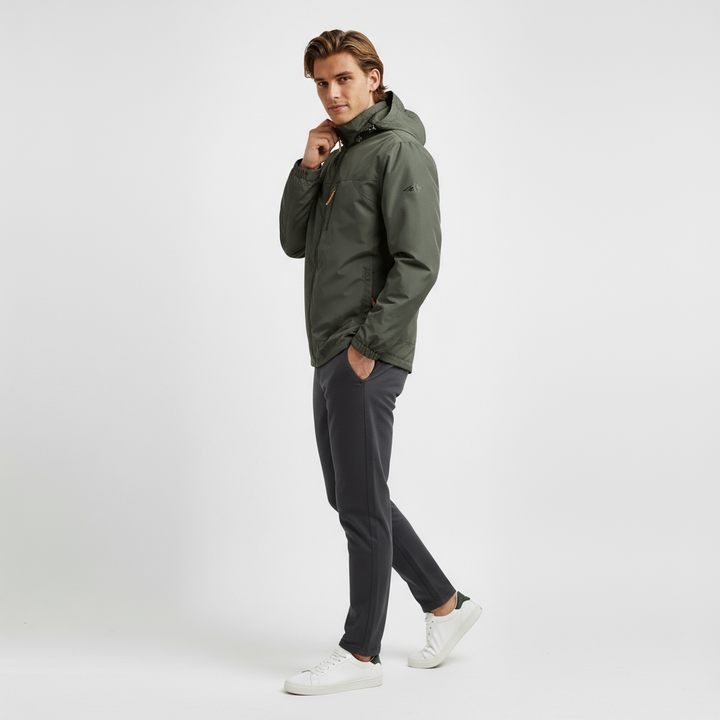Kurtka outdoorowa męska z kapturem lekka | Wodoodporna kurtka rekreacyjna