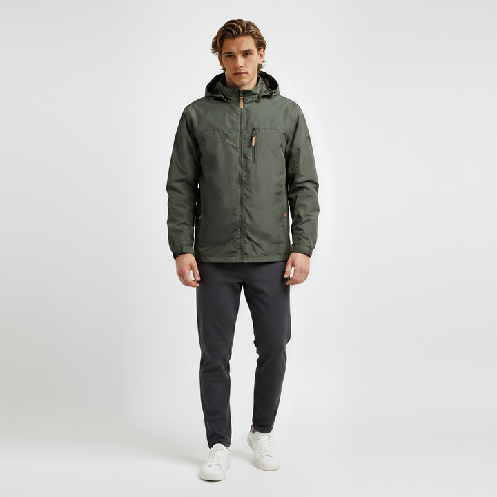 Kurtka outdoorowa męska z kapturem lekka | Wodoodporna kurtka rekreacyjna