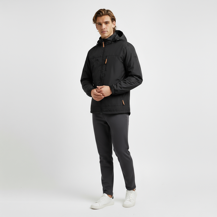 Kurtka outdoorowa męska z kapturem lekka | Wodoodporna kurtka rekreacyjna