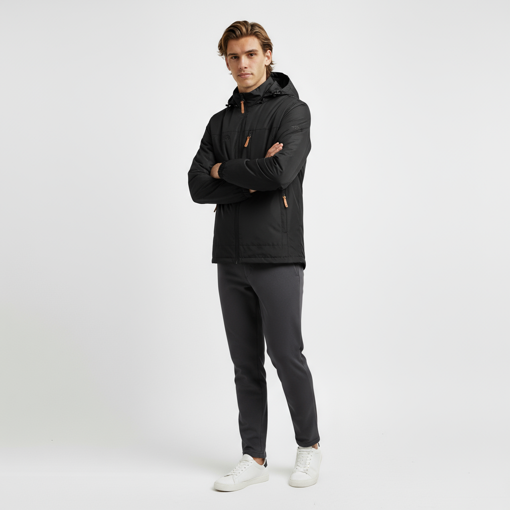 Kurtka outdoorowa męska z kapturem lekka | Wodoodporna kurtka rekreacyjna