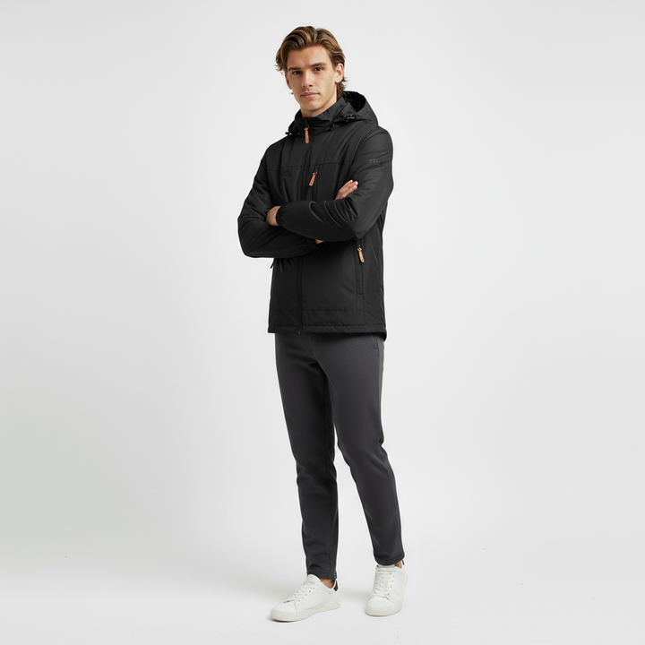 Kurtka outdoorowa męska z kapturem lekka | Wodoodporna kurtka rekreacyjna