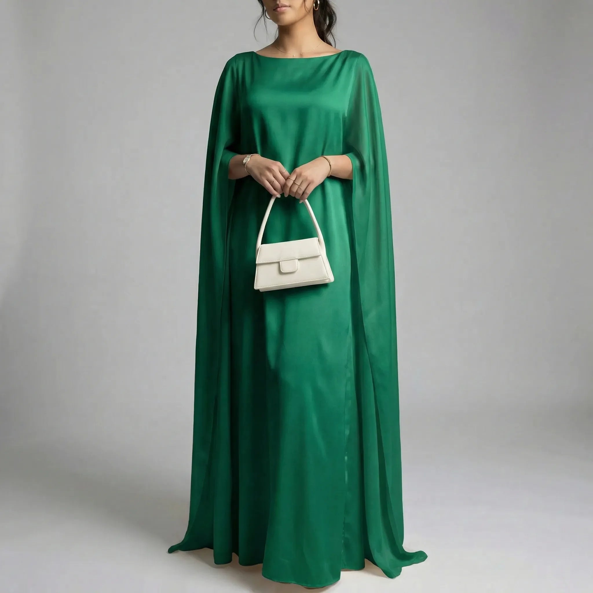 Veloria - Maxi Kjole Med Cape Ærmer