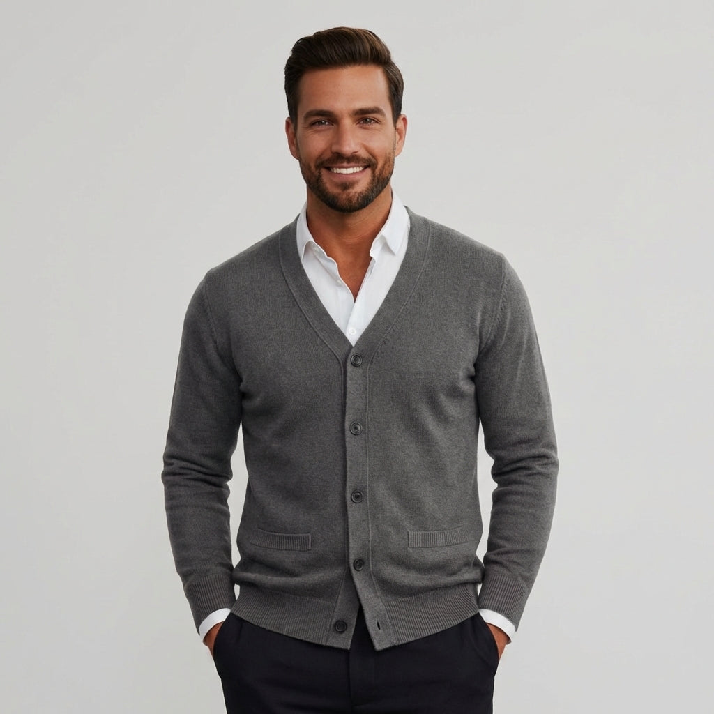 Velvion - Herrecardigan Med V Hals