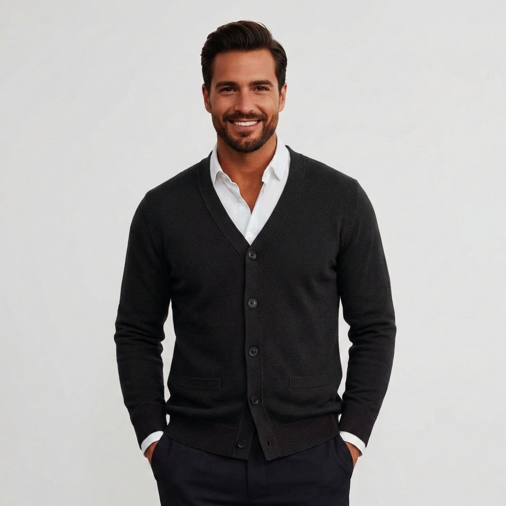 Velvion - Herrecardigan Med V Hals