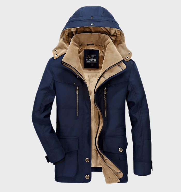 Chaqueta de invierno para hombre | Parka con capucha y forro cálido